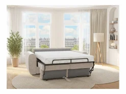 Sofá cama de 3 plazas de apertura rápida de tela . Cama de 140 cm - Colchón de 22 cm BOLIPO < Vente-unique Online