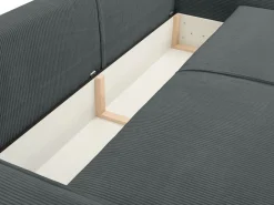 Sofá cama de 4 plazas de pana gris - AMELIA < Vente-unique Best