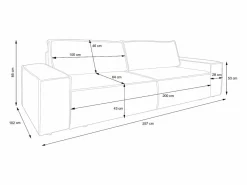 Sofá cama de 4 plazas de pana gris - AMELIA < Vente-unique Best
