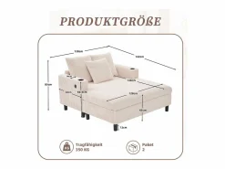 Sofá cama de 3 plazas - 142 x 128 x 85 cm - con portavasos + puertos USB + LED - terciopelo - < Merax Online
