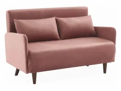 Sofá cama de terciopelo con patas de madera, 2 plazas viejo < Sweeek Best