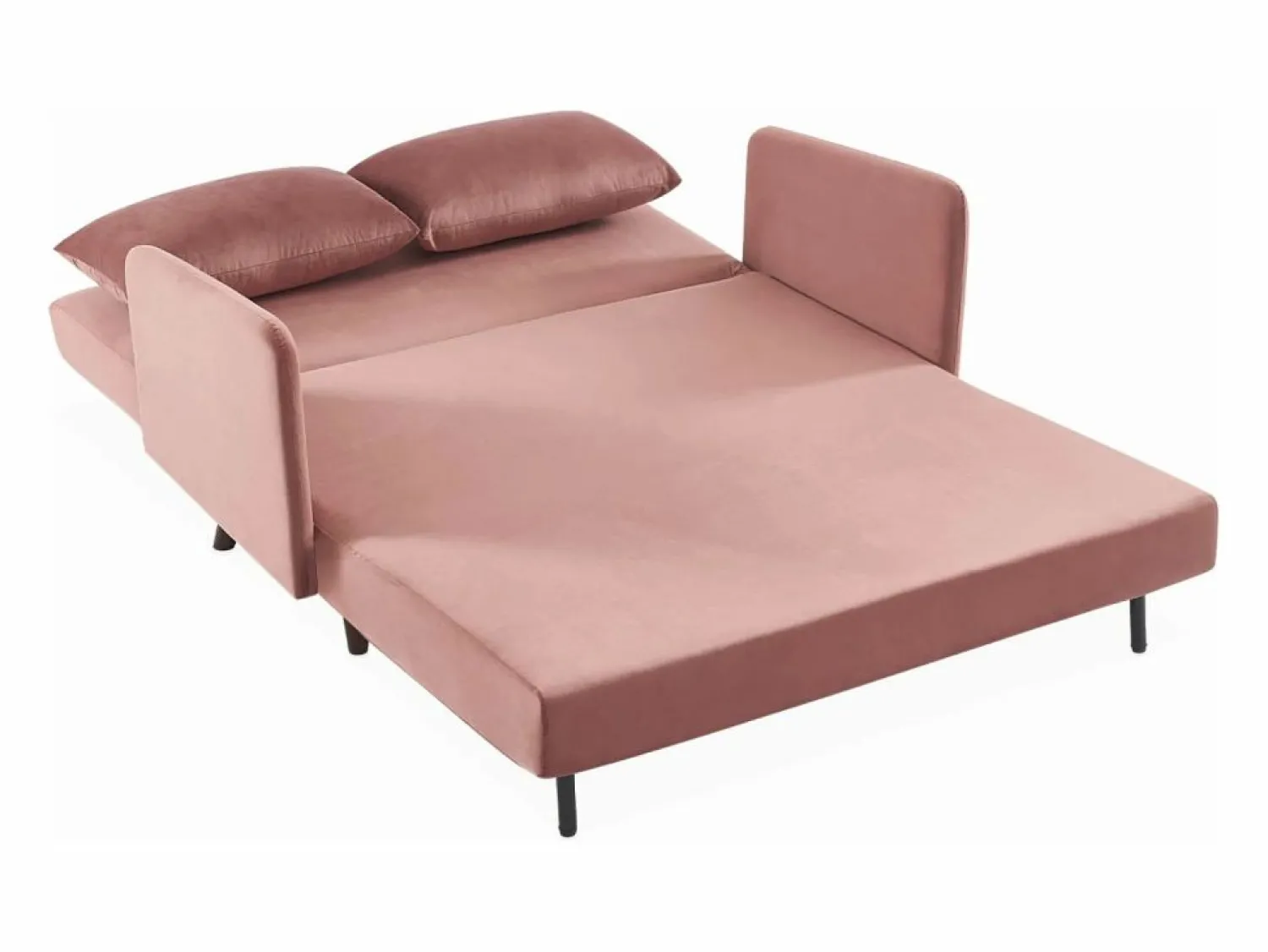 Sofá cama de terciopelo con patas de madera, 2 plazas viejo < Sweeek Best