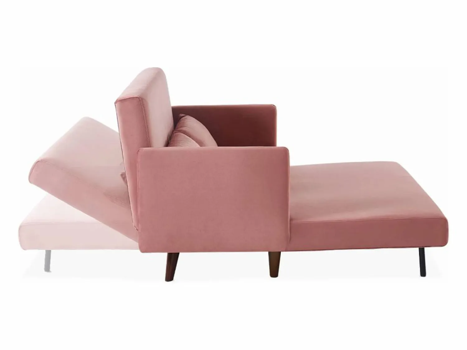 Sofá cama de terciopelo con patas de madera, 2 plazas viejo < Sweeek Best