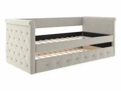 Vente-unique Cama Diván|Cama Nido | Sofá cama extraíble de 2 x 90 x 190 cm en tejido con colchón - LOUISE