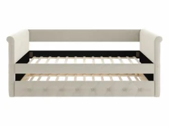 Vente-unique Cama Diván|Cama Nido | Sofá cama extraíble de 2 x 90 x 190 cm en tejido con colchón - LOUISE