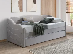 Vente-unique Cama Terciopelo|Cama Diván | Sofá cama LENVIA 2 x 90 x 190 cm en terciopelo color