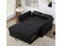 Sofá cama multifuncional, asiento doble retráctil, respaldo regulable en 3 posiciones, PU impermeable, color < Sale