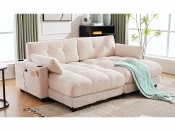 Diván Cama | Sofá cama multifuncional de 1 plaza (salón/diván/sillón) - Puertos USB + almacenamiento - Ecológico - Ideal para estudios