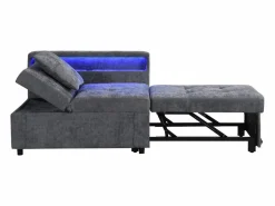 Sofá cama multifuncional - respaldo ajustable - reposabrazos con bandas luminosas LED - Puerto USB/Type-C - < ModernLuxe
