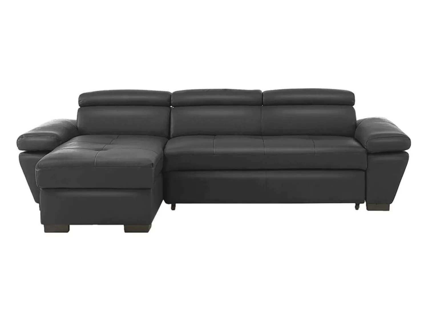 LINEA SOFA Todos Los Sofás|Sofá - 4 Plazas | Sofá cama ángulo izquierdo bimateria piel JONOVA Antracita