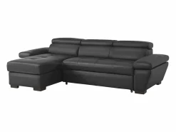 LINEA SOFA Todos Los Sofás|Sofá - 4 Plazas | Sofá cama ángulo izquierdo bimateria piel JONOVA Antracita