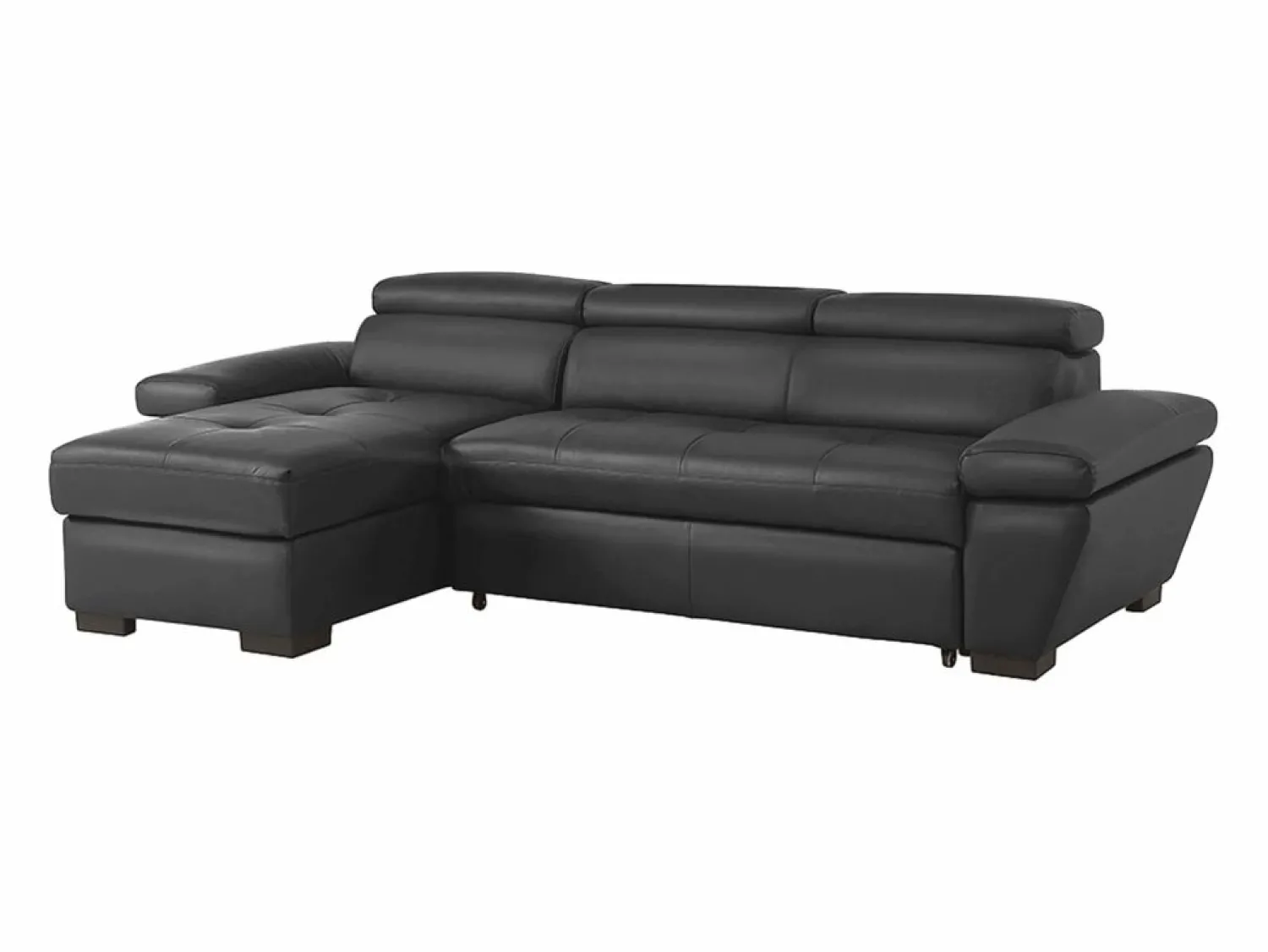 LINEA SOFA Todos Los Sofás|Sofá - 4 Plazas | Sofá cama ángulo izquierdo bimateria piel JONOVA Antracita