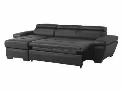 LINEA SOFA Todos Los Sofás|Sofá - 4 Plazas | Sofá cama ángulo izquierdo bimateria piel JONOVA Antracita