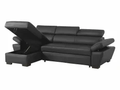 LINEA SOFA Todos Los Sofás|Sofá - 4 Plazas | Sofá cama ángulo izquierdo bimateria piel JONOVA Antracita