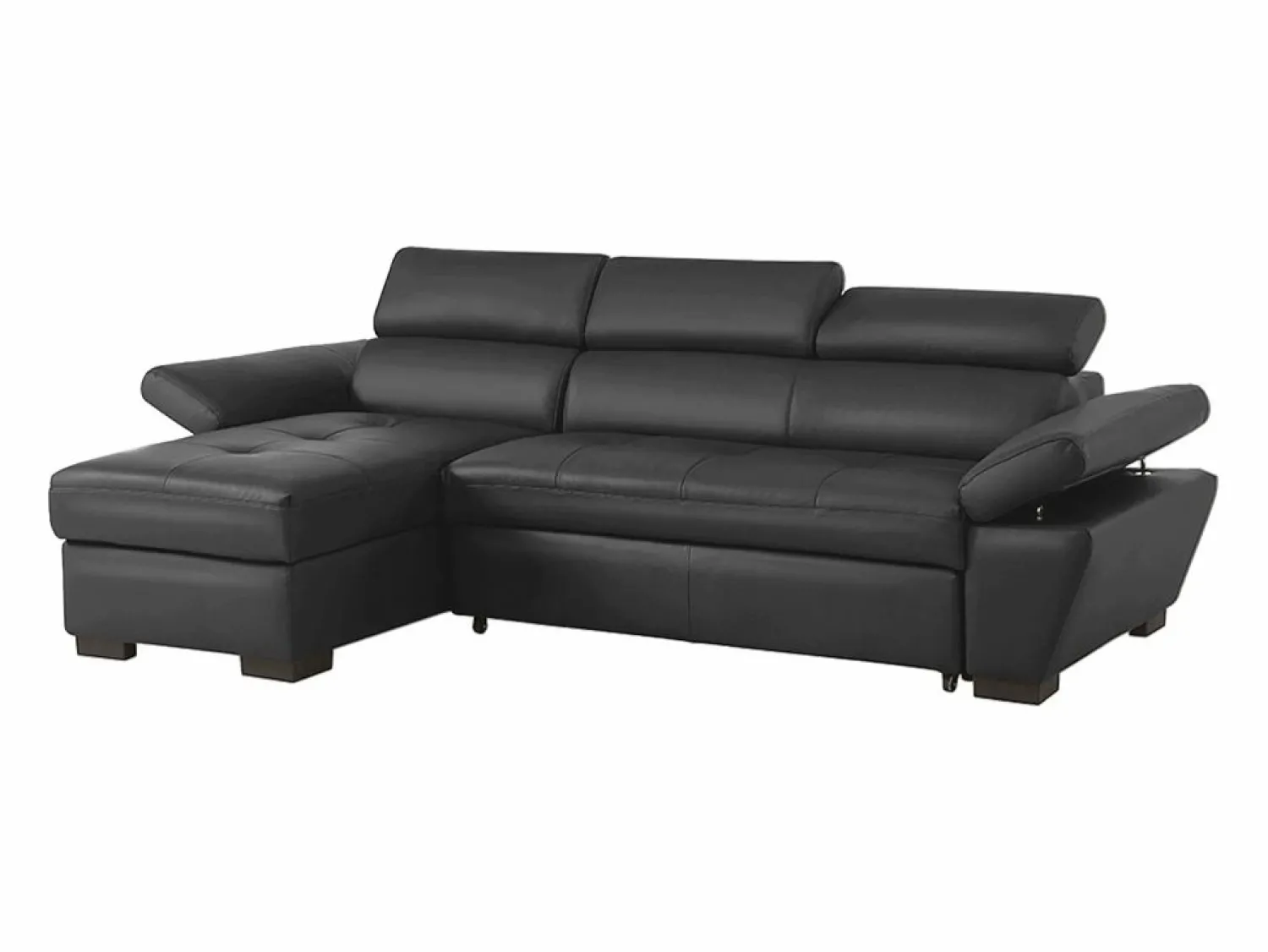 LINEA SOFA Todos Los Sofás|Sofá - 4 Plazas | Sofá cama ángulo izquierdo bimateria piel JONOVA Antracita