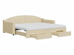 vidaxl Cama Diván|Cama Nido | Sofá cama nido con cajones tela color 90x200 cm