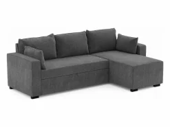 Sofá Cama 3 Plazas Oscuro - Chaise Longue Reversible Lado Derecho/Izquierdo (233 x 140 x 69 cm) - LEAH < Discount
