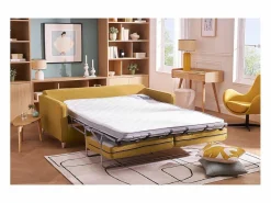 Sofá cama 3 plazas nórdico comino con colchón de 10 cm PAPEL < Miliboo Outlet