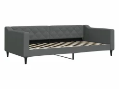vidaxl Cama Diván|Cama Nido * Sofá cama sin colchón tela oscuro 100x200 cm Gris