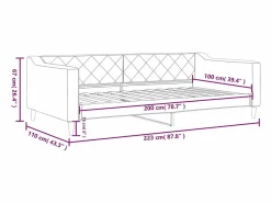 vidaxl Cama Diván|Cama Nido * Sofá cama sin colchón tela oscuro 100x200 cm Gris