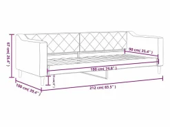 vidaxl Cama Diván|Cama Nido * Sofá cama sin colchón tela 90x190 cm Negro