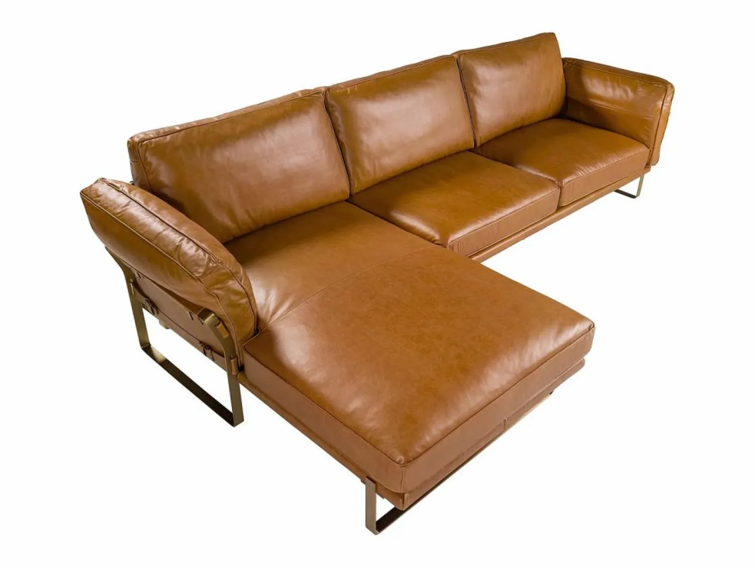 Angel Cerda Sofá De Piel * Sofá chaise longue izquierda piel camel 6231 Marru00f3n