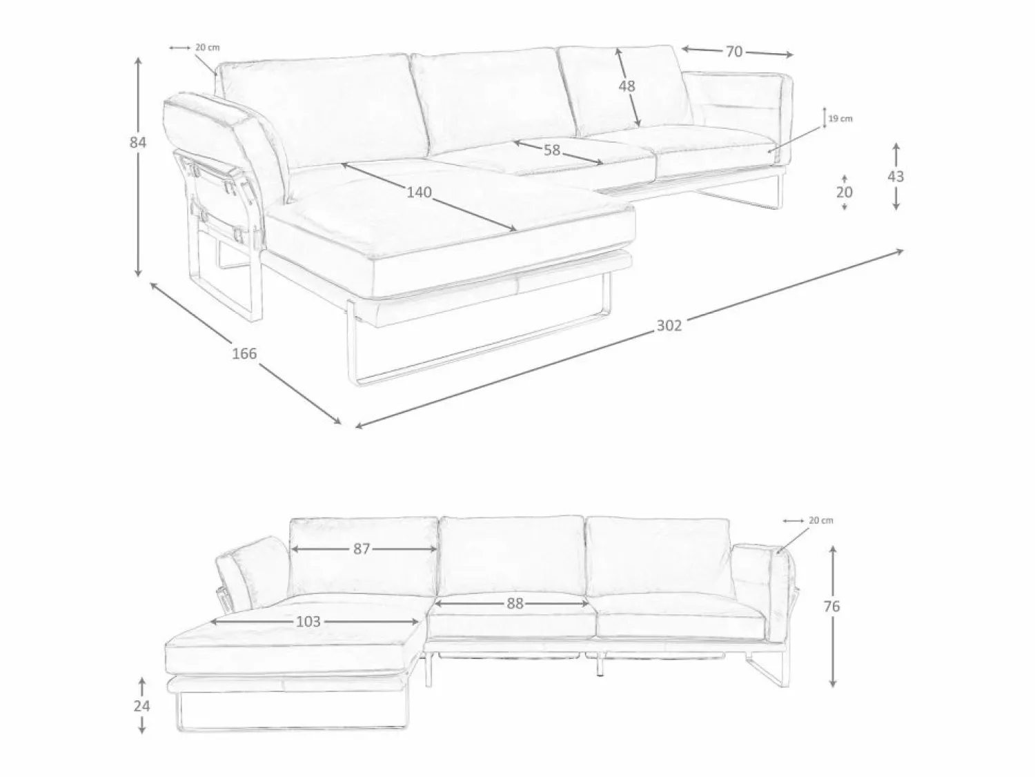 Angel Cerda Sofá De Piel * Sofá chaise longue izquierda piel camel 6231 Marru00f3n