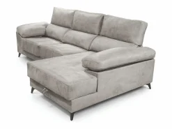 Cambia tus muebles Sofá Relax | Sofá Chaise Longue izquierdo de 101x293x167 cm con arcón integrado color claro Vis