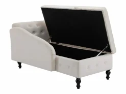 Merax Diván Cama | Sofá chaise longue para salón - 144 x 62 x 69 cm - con almacenamiento + cojines + reposabrazos derecho - terciopelo -