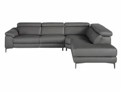 Sofá chaise longue relax derecha piel gris oscuro 6111 < Angel Cerda New