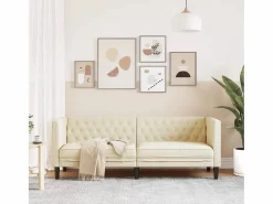 Clicnbuy Sofás Chesterfield|Sofás De Piel Sintética * Sofá Chesterfield de 3 plazas cuero artificial Negro