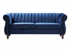 Sofá chesterfield de 3 plazas de terciopelo Azul real TRUMBO < Vente-unique Online