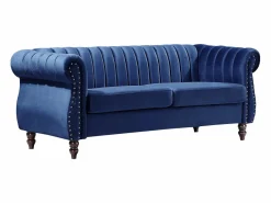 Sofá chesterfield de 3 plazas de terciopelo Azul real TRUMBO < Vente-unique Online