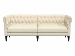 Sofá Chesterfield de 3 plazas lino < vidaxl Clearance