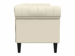 Sofá Chesterfield de 3 plazas lino < vidaxl Clearance