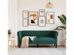 Sofá Chesterfield de 2 plazas tela oscuro < Clicnbuy Sale