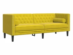 Sofá Chesterfield 3 plazas con cojines terciopelo < Clicnbuy Sale