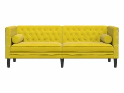 Sofá Chesterfield 3 plazas con cojines terciopelo < Clicnbuy Sale
