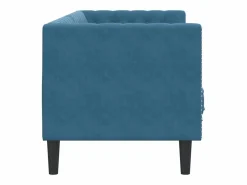 Clicnbuy Sofás Chesterfield * Sofá Chesterfield 3 plazas con cojines terciopelo Azul