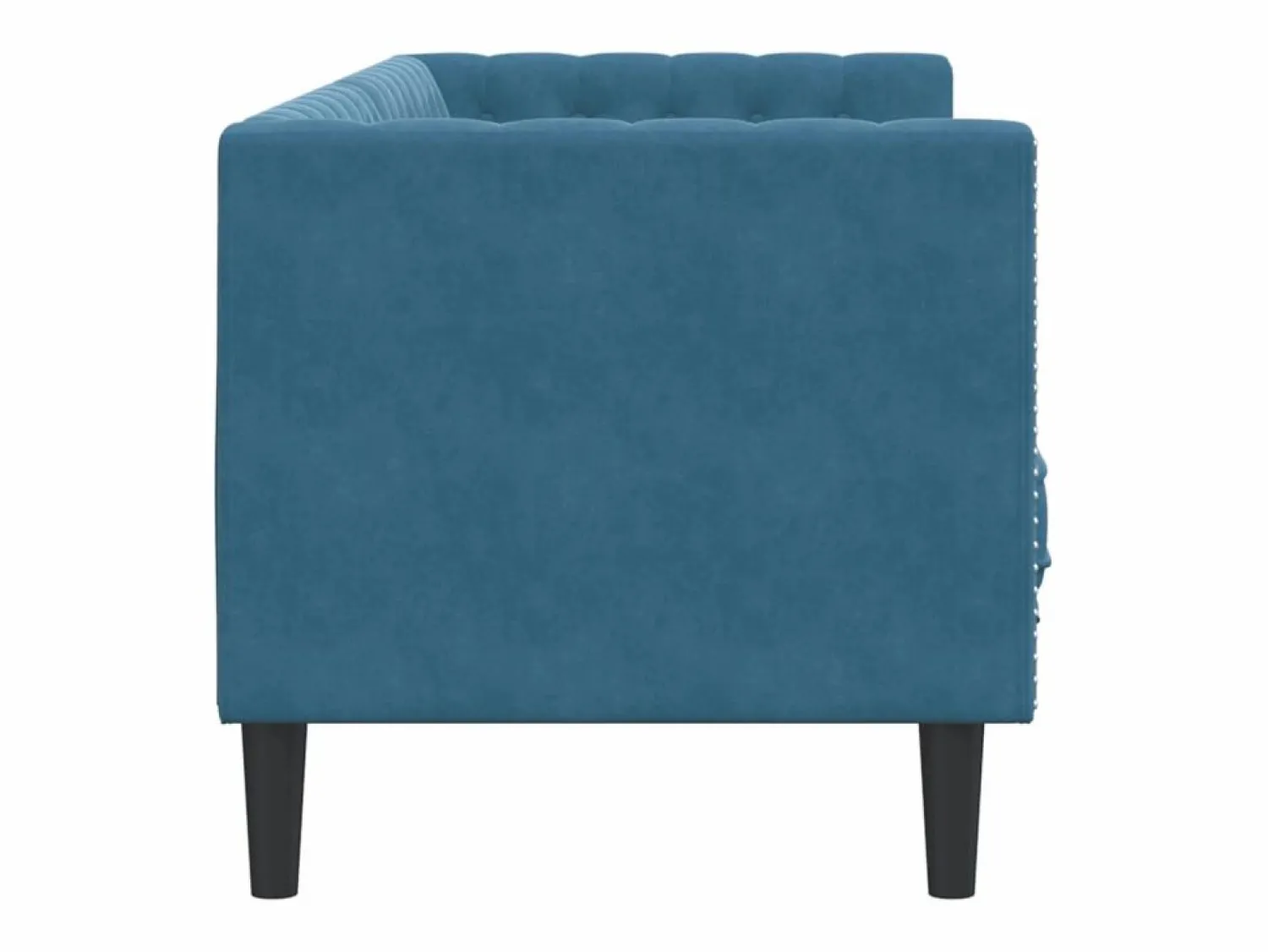 Clicnbuy Sofás Chesterfield * Sofá Chesterfield 3 plazas con cojines terciopelo Azul