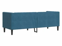 Clicnbuy Sofás Chesterfield * Sofá Chesterfield 3 plazas con cojines terciopelo Azul