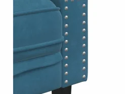 Clicnbuy Sofás Chesterfield * Sofá Chesterfield 3 plazas con cojines terciopelo Azul