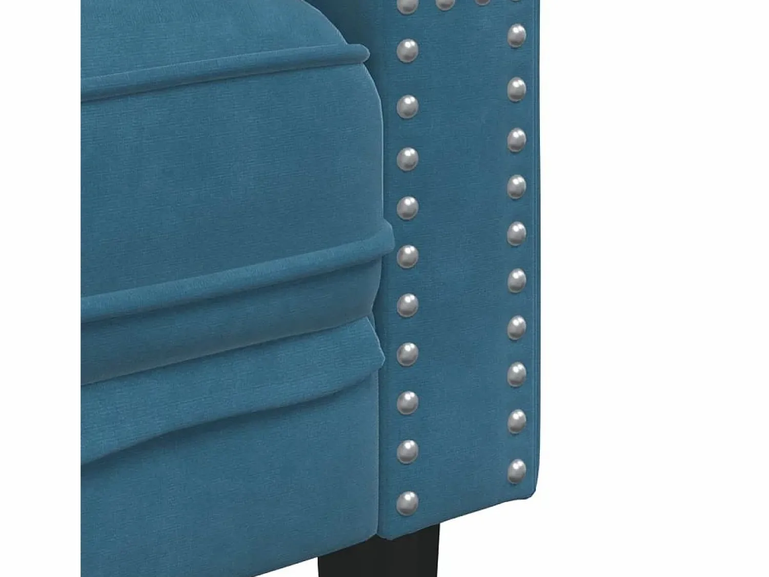 Clicnbuy Sofás Chesterfield * Sofá Chesterfield 3 plazas con cojines terciopelo Azul