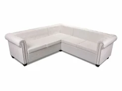 Sofá Chesterfield 5 plazas de cuero artificial < Clicnbuy Discount