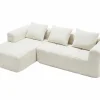 Sofá cónvertible de esquina en tejido Chenille - 3 plazas - con 3 cojines - - 250x158x60cm < DripeX