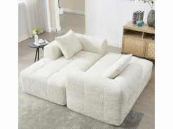 Sofá cónvertible de esquina en tejido Chenille - 3 plazas - con 3 cojines - - 250x158x60cm < DripeX