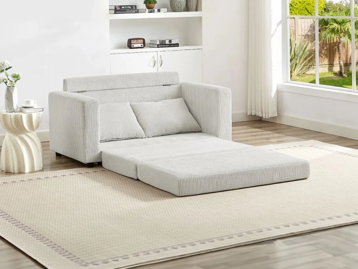 Sofá convertible de 2 plazas MIRTO en pana < Vente-unique