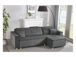 Sofá convertible esquinero 4 plazas de pana COSY < Concept-Usine Online