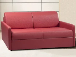 Sofá convertible exprés de polipiel asiento viscoelástico 120 cm colchón 22 cm CALIFE < Vente-unique Sale