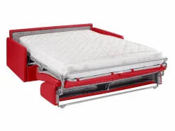 Sofá convertible exprés polipiel asiento viscoelástico 160 cm colchón 18 cm CALIFE < Vente-unique Online